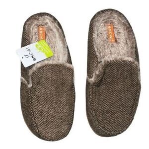 ✨ONCAI Mens Clog Slippers w Arch Support Stripe Faux Fur Cotton-Blend Slippers✨